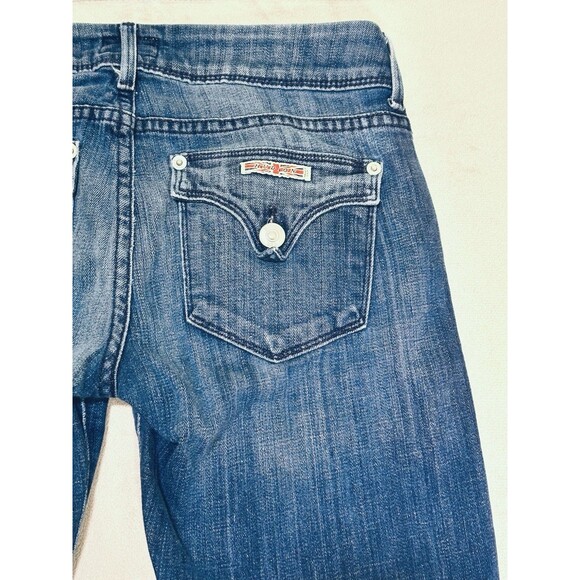 Hudson Womens 27 Denim Mid Rise Crop Beth Baby Boot Jeans Dark Flap Pockets - Picture 9 of 16